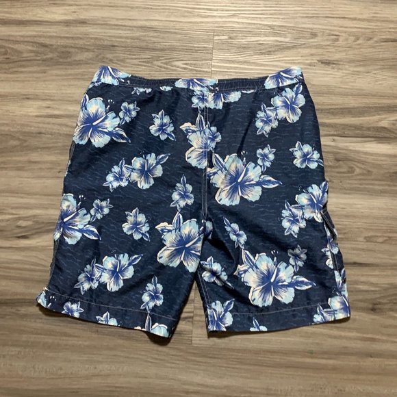🔥4/$20 Mens Medium Bathing Suit Swim Trunks CHAPS Brand Floral Style - Picture 6 of 6